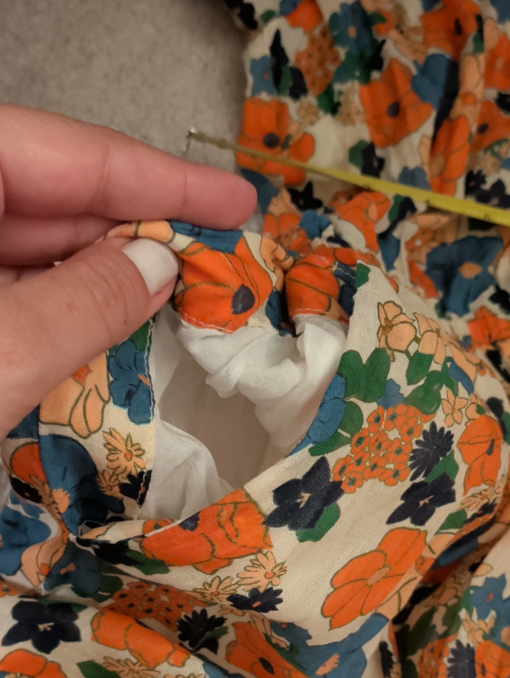 Birds of Paradis by Trovata Floral Ruffle V Neck Smocked Waist Dress, Large - Picture 12 of 12